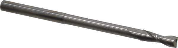Accupro - 1/4", 3/4" LOC, 1/4" Shank Diam, 4" OAL, 2 Flute, Solid Carbide Square End Mill - Single End, Uncoated, Spiral Flute, 40° Helix, Centercutting, Right Hand Cut, Right Hand Flute - Eagle Tool & Supply
