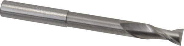 Accupro - 3/8", 3/4" LOC, 3/8" Shank Diam, 4" OAL, 2 Flute, Solid Carbide Square End Mill - Single End, Uncoated, Spiral Flute, 40° Helix, Centercutting, Right Hand Cut, Right Hand Flute - Eagle Tool & Supply