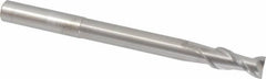 Accupro - 1/2", 1-1/8" LOC, 1/2" Shank Diam, 6" OAL, 2 Flute, Solid Carbide Square End Mill - Single End, Uncoated, Spiral Flute, 40° Helix, Centercutting, Right Hand Cut, Right Hand Flute - Eagle Tool & Supply