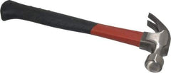 Plumb - 1 Lb Head, Curved-Premium Plumb Hammer - 13-1/2" OAL, Smooth Face, Fiberglass Handle with Grip - Eagle Tool & Supply