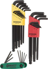 Bondhus - 30 Piece Hex Key Set - Hex Range 0.05 to 3/8", Protanium - Eagle Tool & Supply