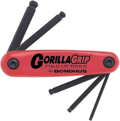 Bondhus - 5 Piece Fold-Up Hex Key Set - Hex Range 5 to 10mm - Eagle Tool & Supply