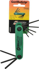 Bondhus - 8 Piece T6 to T25 Fold-Up Torx/Hex Combo Key Set - T6, T7, T8, T9, T10, T15, T20, T25 Torx Size - Eagle Tool & Supply