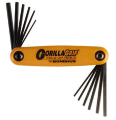 Bondhus - 12 Piece Fold-Up Hex Key Set - Hex Range 5/64 to 5/32" - Eagle Tool & Supply
