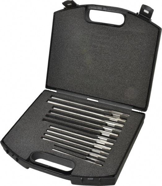 Made in USA - 0.1855" to 0.4995", Chucking Reamer Set - Straight Flute, Right Hand Cut, 4 & 6 Flute, 12 Pieces - Eagle Tool & Supply