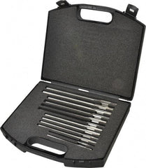 Made in USA - 0.1855" to 0.4995", Chucking Reamer Set - Straight Flute, Right Hand Cut, 4 & 6 Flute, 12 Pieces - Eagle Tool & Supply