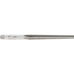 Interstate - 1/4" Small End, 0.38" Large End, 11/32" Shank, 3-1/8" Flute, Brown and Sharpe Taper Reamer #2 - Eagle Tool & Supply