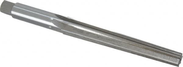 Interstate - 0.45" Small End, 0.617" Large End, 9/16" Shank, 4" Flute, Brown and Sharpe Taper Reamer #5 - Eagle Tool & Supply