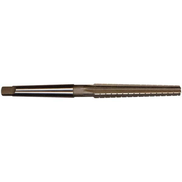 Interstate - 0.3674" Small End, 0.517" Large End, 7/16" Tapered Shank, 3" Flute, 1MT Morse Taper Reamer - Eagle Tool & Supply