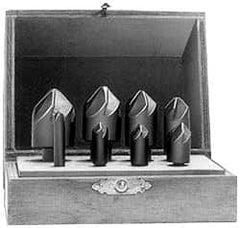 Hertel - 8 Piece, 1/4 to 1" Head Diam, 60° Included Angle, Countersink Set - Eagle Tool & Supply