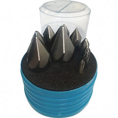 Interstate - 10 Piece, 3/16 to 1-1/4" Head Diam, 90° Included Angle, Single End Countersink Set - Eagle Tool & Supply