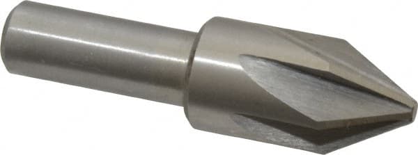 Interstate - 3/4" Head Diam, 1/2" Shank Diam, 6 Flute 60° High Speed Steel Countersink - Eagle Tool & Supply