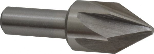 Interstate - 7/8" Head Diam, 1/2" Shank Diam, 6 Flute 60° High Speed Steel Countersink - Eagle Tool & Supply