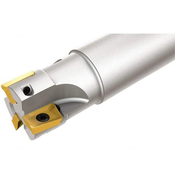 Iscar - 25mm Cut Diam, 10mm Max Depth of Cut, 25mm Shank Diam, 200mm OAL, Indexable Square Shoulder End Mill - HM90 AP.. 1003.. Inserts, Cylindrical Shank, 90° Lead Angle, Series Heli2000 - Eagle Tool & Supply