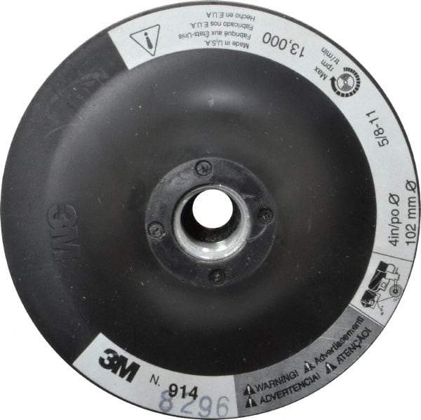 3M - 4" Diam Hook & Loop Disc Backing Pad - Firm Density, 13,000 RPM - Eagle Tool & Supply