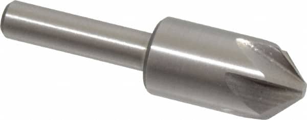 Interstate - 1/2" Head Diam, 1/4" Shank Diam, 6 Flute 90° High Speed Steel Countersink - Eagle Tool & Supply