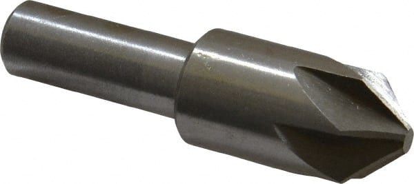 Interstate - 3/4" Head Diam, 1/2" Shank Diam, 6 Flute 90° High Speed Steel Countersink - Eagle Tool & Supply