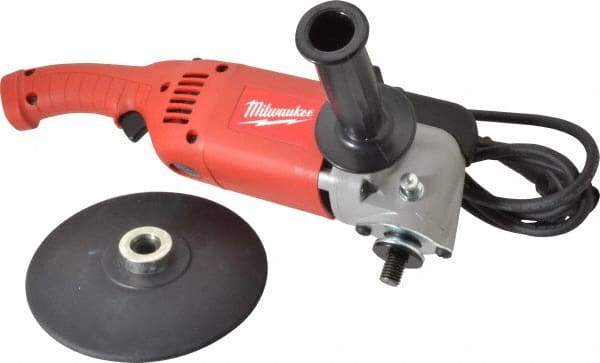 Milwaukee Tool - 7 to 9" Pad Diam, 1,750 RPM, Handheld Electric Polisher - 5/8-11" Spindle Thread, 11 Amps, 120 Volts - Eagle Tool & Supply