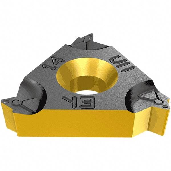 Iscar - 16EL External Left Hand 11 BSPT Laydown Threading Insert - Grade IC908, TiAlN Coated Carbide, 9.53mm Inscribed Circle - Eagle Tool & Supply