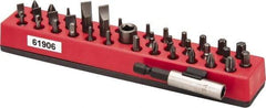 Proto - 38 Piece, Screwdriver Insert Bit Set - #0, #1, #2, #3 & Reduced Dia: #2 Phillips, T6 to T40 Torx, #1 & #2 Pozidriv, #0, #1, #2 & #3 Square Recess, 4F-5R, 6F-8R, 8F-10R, 10F-12R, 12F-14R & 14F-16R Slotted - Eagle Tool & Supply