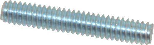 Value Collection - 1/4-20 1-1/2" OAL Fully Threaded Stud - Carbon Steel, Zinc-Plated Finish - Eagle Tool & Supply