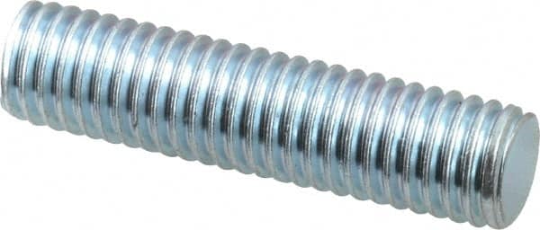 1/2-13 2″ OAL Fully Threaded Stud Carbon Steel, Zinc-Plated Finish