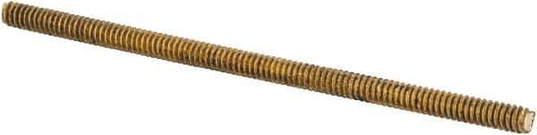 Value Collection - #6-32 3" OAL Fully Threaded Stud - Brass, Plain Finish - Eagle Tool & Supply