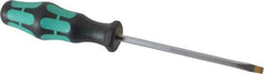 Wera - Slip Stop Slotted Screwdriver - Hexagon Shank, Ergonomic Handle - Eagle Tool & Supply