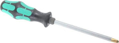 Wera - #3, 10-1/4" OAL, Standard Phillips Screwdriver - 6" Blade Length, Hexagon Shank, Ergonomic Handle - Eagle Tool & Supply