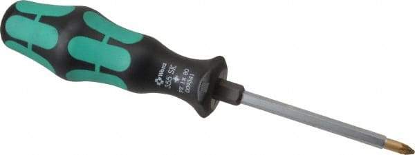 Wera - 3-1/8" Blade Length Posidrive Screwdriver - 7" OAL - Eagle Tool & Supply