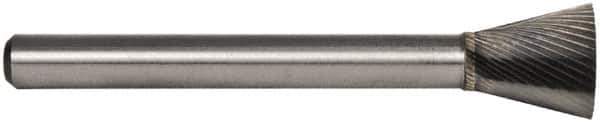 M.A. Ford - 3/32" Cut Diam, 1/8" Shank Diam, Backtaper Head Double Cut Burr - Carbide, End Cut End, 1/8" LOC, 1-1/2" OAL - Eagle Tool & Supply