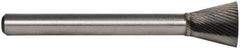 M.A. Ford - 1/8" Cut Diam, 1/8" Shank Diam, Backtaper Head Single Cut Burr - Carbide, End Cut End, 1/4" LOC, 1-1/2" OAL - Eagle Tool & Supply