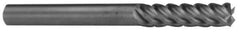 Accupro - 5/8", 5 Flute, Single End, Solid Carbide, 0.09" Corner Radius End Mill - 3" OAL, 45° Helix, Right Hand Flute, 3/4" LOC, Right Hand Cut - Eagle Tool & Supply