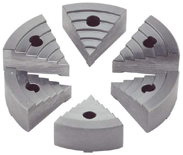 Value Collection - 2" Chuck Capacity, JF Attachment, Round Soft Lathe Chuck Jaw - 6 Jaws, Steel - Eagle Tool & Supply