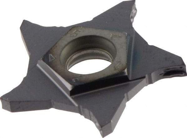 Iscar - PENTA24N200 IC908 Grade, 0.0787" Cutting Width, Carbide Cutoff Insert - Neutral Lead Angle, 0.0079" Cnr Rad, TiAlN Coated - Eagle Tool & Supply