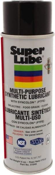 Synco Chemical - 6 oz Aerosol Synthetic General Purpose Grease - Translucent White, Food Grade, 450°F Max Temp, NLGIG 2, - Eagle Tool & Supply