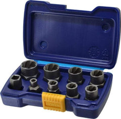 Irwin Hanson - 9 Piece Bolt Extractor Set - 3/8" Drive, Molded Plastic Case - Eagle Tool & Supply