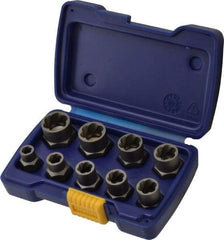 Irwin Hanson - 9 Piece Bolt Extractor Set - 3/8" Drive, Molded Plastic Case - Eagle Tool & Supply