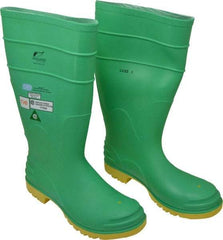 Dunlop Protective Footwear - Men's Size 10 Medium Width Steel Knee Boot - Green, PVC Upper, 16" High, Chemical Resistant, Dielectric, Non-Slip - Eagle Tool & Supply