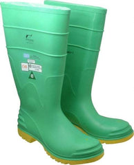 Dunlop Protective Footwear - Men's Size 12 Medium Width Steel Knee Boot - Green, PVC Upper, 16" High, Chemical Resistant, Dielectric, Non-Slip - Eagle Tool & Supply