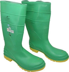 Dunlop Protective Footwear - Men's Size 15 Medium Width Steel Knee Boot - Green, PVC Upper, 16" High, Chemical Resistant, Dielectric, Non-Slip - Eagle Tool & Supply