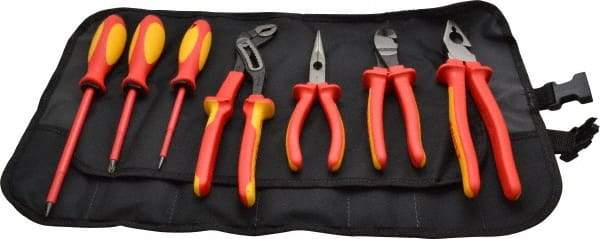 Knipex - 7 Piece Insulated Hand Tool Set - Comes in Tool Roll - Eagle Tool & Supply