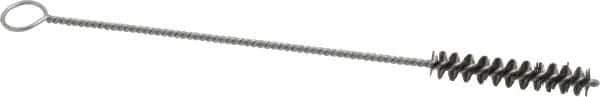 PRO-SOURCE - 2" Long x 3/8" Diam Steel Twisted Wire Bristle Brush - Single Spiral, 8" OAL, 0.006" Wire Diam, 0.11" Shank Diam - Eagle Tool & Supply