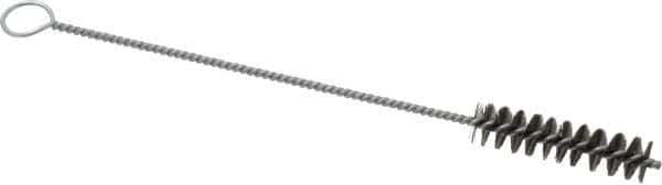 PRO-SOURCE - 2" Long x 1/2" Diam Steel Twisted Wire Bristle Brush - Single Spiral, 8" OAL, 0.006" Wire Diam, 0.11" Shank Diam - Eagle Tool & Supply