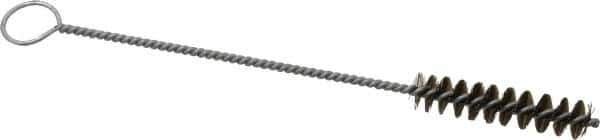 PRO-SOURCE - 2-1/2" Long x 9/16" Diam Steel Twisted Wire Bristle Brush - Single Spiral, 9" OAL, 0.008" Wire Diam, 0.142" Shank Diam - Eagle Tool & Supply
