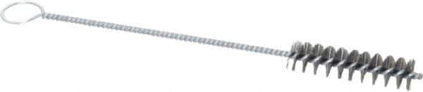 PRO-SOURCE - 2-1/2" Long x 5/8" Diam Steel Twisted Wire Bristle Brush - Single Spiral, 9" OAL, 0.008" Wire Diam, 0.142" Shank Diam - Eagle Tool & Supply