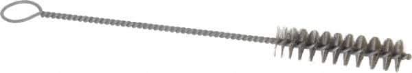 PRO-SOURCE - 2-1/2" Long x 11/16" Diam Steel Twisted Wire Bristle Brush - Single Spiral, 9" OAL, 0.008" Wire Diam, 0.142" Shank Diam - Eagle Tool & Supply