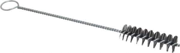 PRO-SOURCE - 2-1/2" Long x 3/4" Diam Steel Twisted Wire Bristle Brush - Single Spiral, 9" OAL, 0.008" Wire Diam, 0.142" Shank Diam - Eagle Tool & Supply