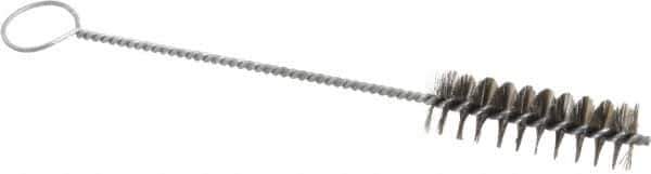 PRO-SOURCE - 3" Long x 15/16" Diam Steel Twisted Wire Bristle Brush - Single Spiral, 10" OAL, 0.008" Wire Diam, 0.16" Shank Diam - Eagle Tool & Supply