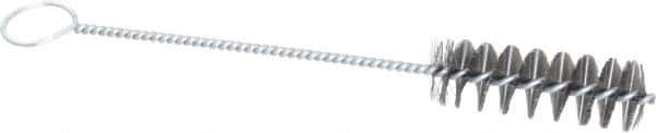 PRO-SOURCE - 3" Long x 1" Diam Steel Twisted Wire Bristle Brush - Single Spiral, 10" OAL, 0.008" Wire Diam, 0.16" Shank Diam - Eagle Tool & Supply